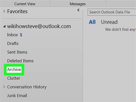 when does outlook archive email
